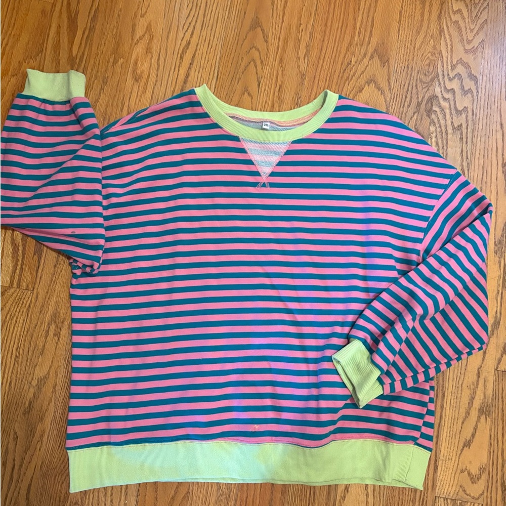 Striped Crewneck Sweatshirt - 2XL